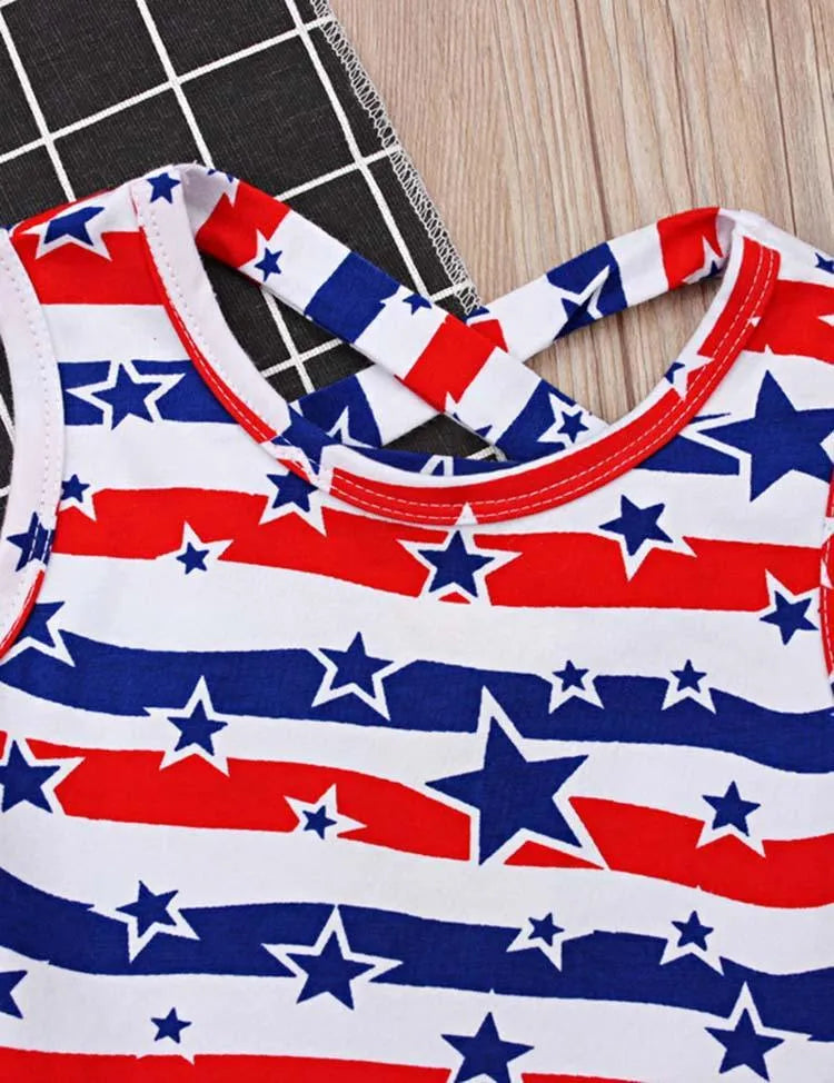 Independence Day Star Printed Mesh Dress - Mini Taylor
