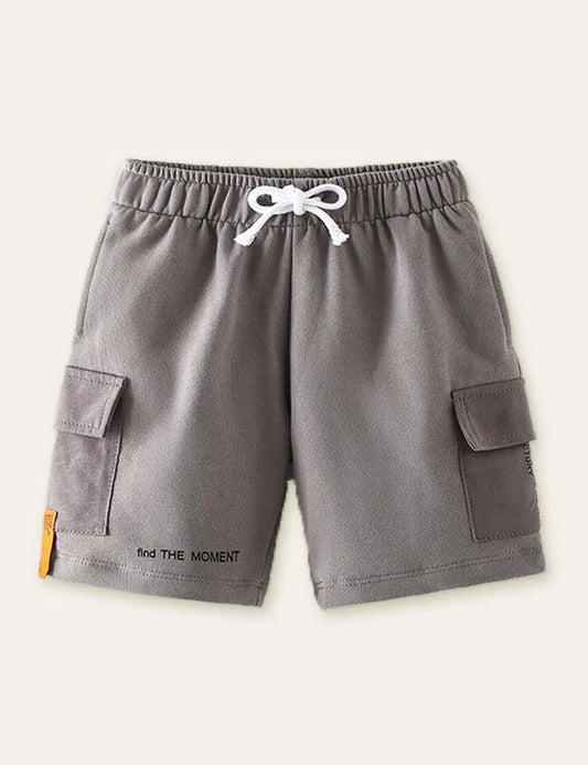 Letter Printed Pocket Shorts - Mini Taylor