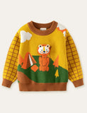 Lion-Decorated Long-Sleeved Sweater - Mini Taylor