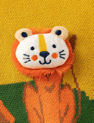 Lion-Decorated Long-Sleeved Sweater - Mini Taylor