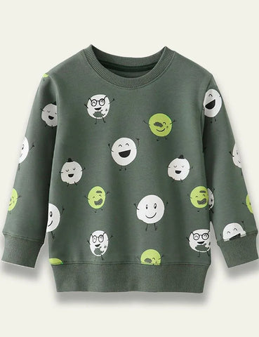 Little Cartoon Man Cotton Sweatshirt - Mini Taylor
