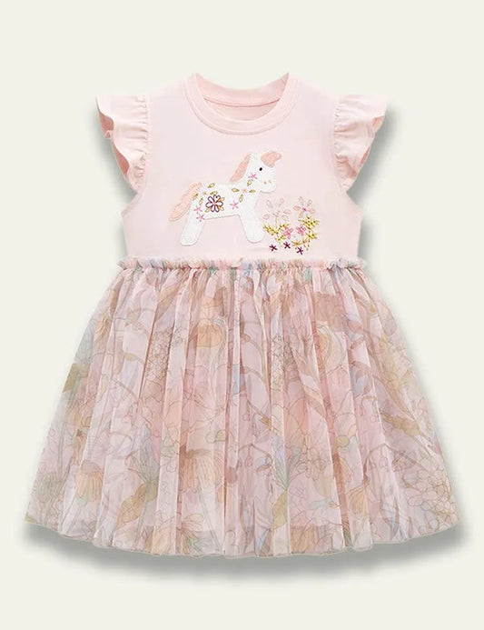 Little Pony Appliqué Tulle Dress - Mini Taylor