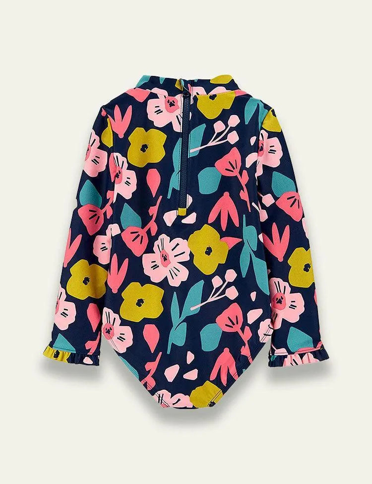Long Sleeved Floral One Piece Swimsuit - Mini Taylor