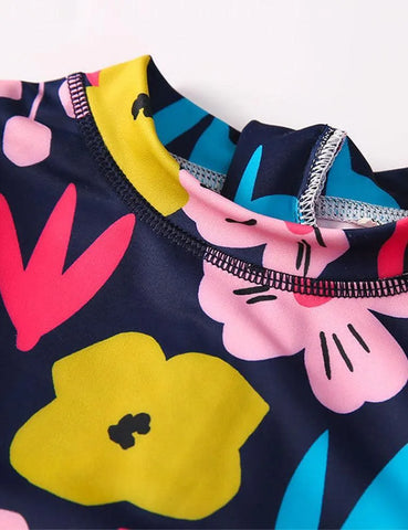 Long Sleeved Floral One Piece Swimsuit - Mini Taylor