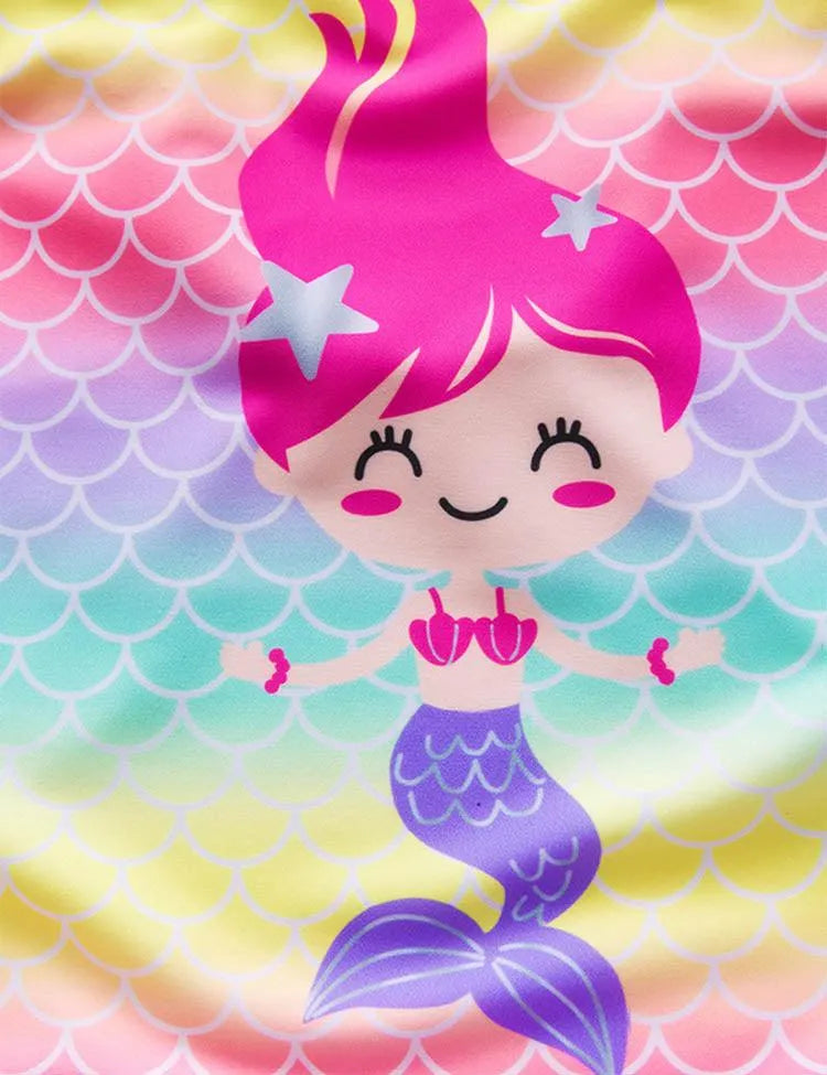 Mermaid Print Color Gradient One-piece Swimsuit - Mini Taylor