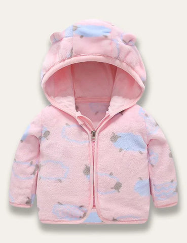 Multicolor Coral Fleece Coat - Mini Taylor