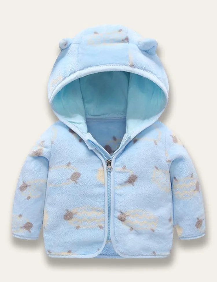 Multicolor Coral Fleece Coat - Mini Taylor