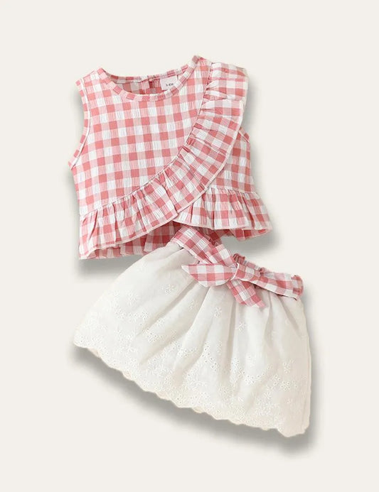 Multicolor Plaid Top + Skirt Set - Mini Taylor