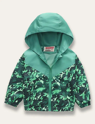 Multicolor Print Hooded Coat - Mini Taylor
