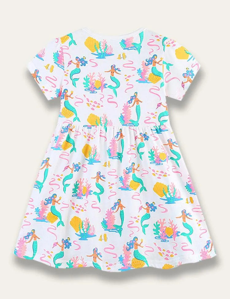 Ocean Mermaid Print Dress - Mini Taylor