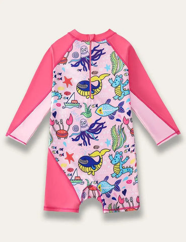 Ocean World Print One-piece Swimsuit - Mini Taylor