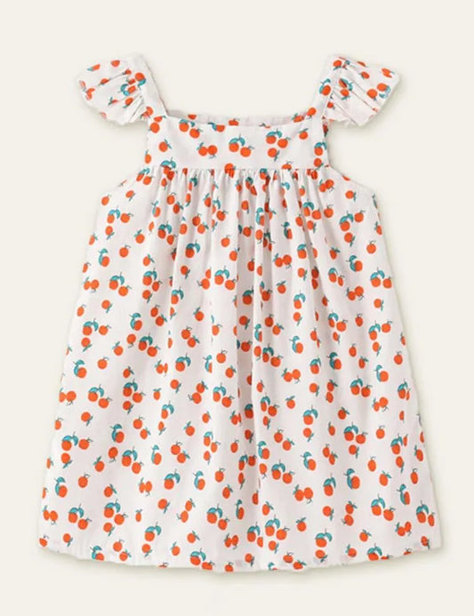 Orange Full Printed Sleeveless Dress - Mini Taylor