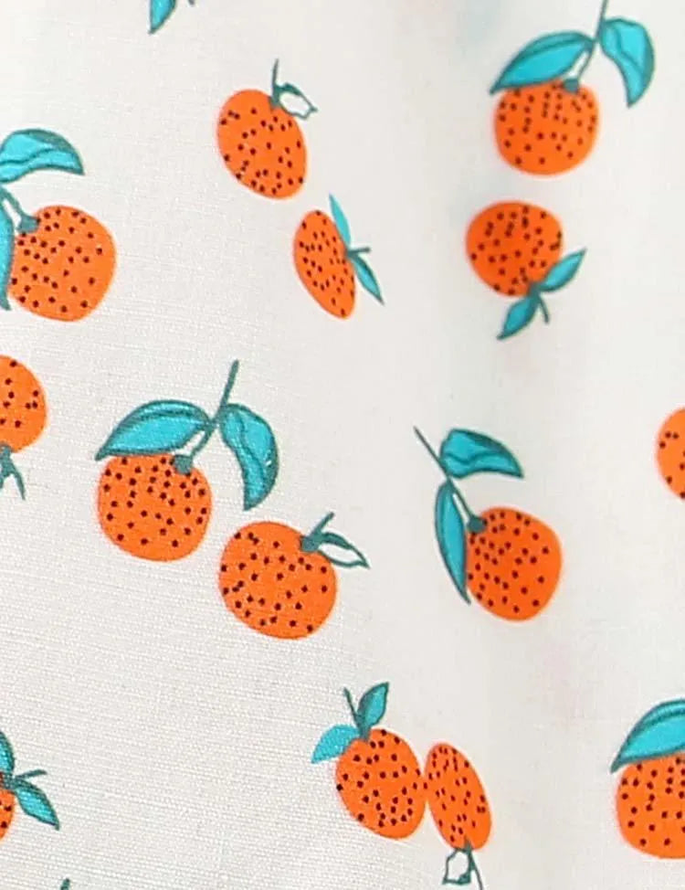 Orange Full Printed Sleeveless Dress - Mini Taylor