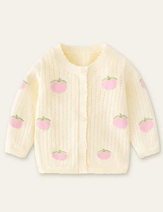 Peach Embroidered Sweater Cardigan - Mini Taylor