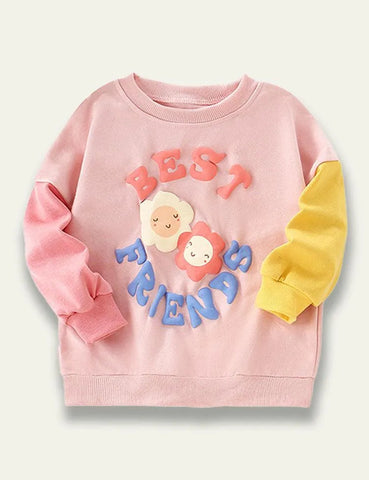 Pink Flower Long Sleeve Sweatshirt - Mini Taylor