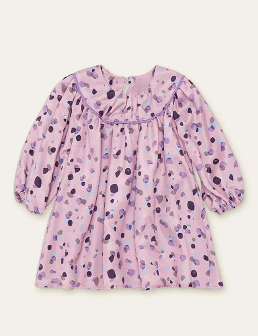 Polka Dot Printed Long-Sleeved Dress - Mini Taylor