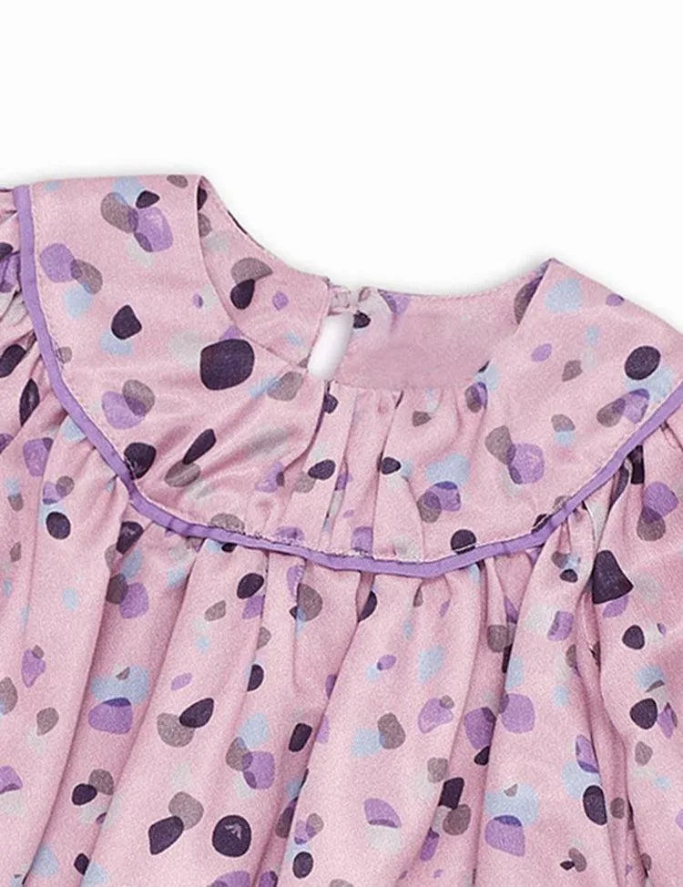Polka Dot Printed Long-Sleeved Dress - Mini Taylor