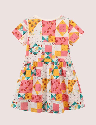 Printed Short Sleeve Dress - Mini Taylor