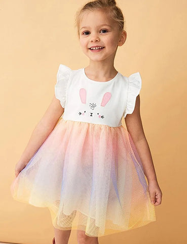 Rabbit Appliqué Tulle Dress - Mini Taylor