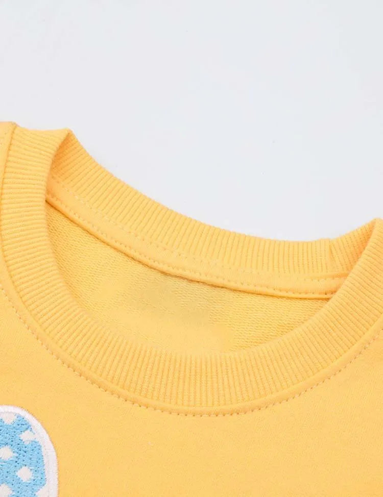 Rabbit Carrot Appliqué Flower Embroidered Sweatshirt - Mini Taylor