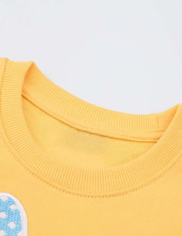Rabbit Carrot Appliqué Flower Embroidered Sweatshirt - Mini Taylor