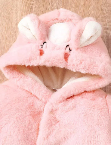 Rabbit Embroidery Fleece Hooded Jacket - Mini Taylor