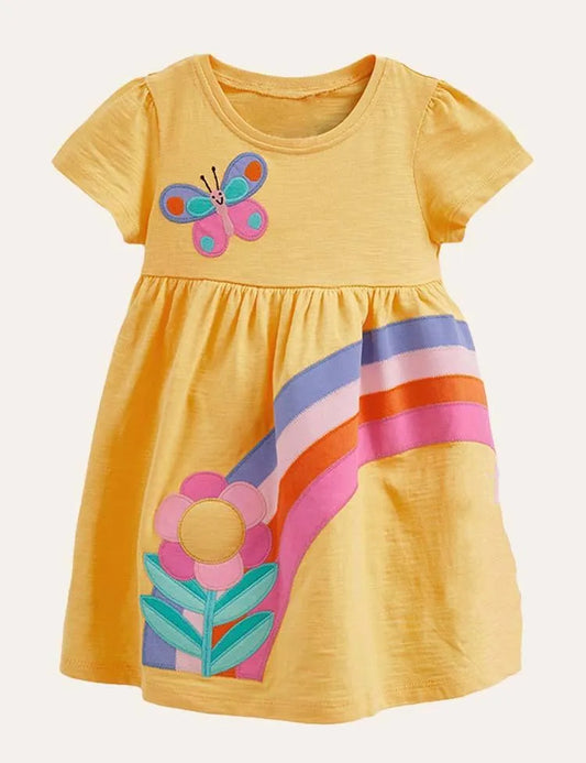 Rainbow Butterfly Appliqué Dress - Mini Taylor