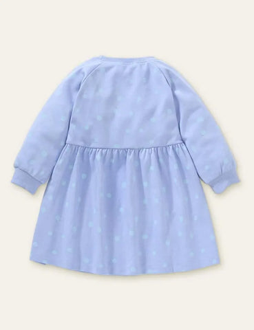 Rainbow Flower Appliqué Polka Dot Dress - Mini Taylor