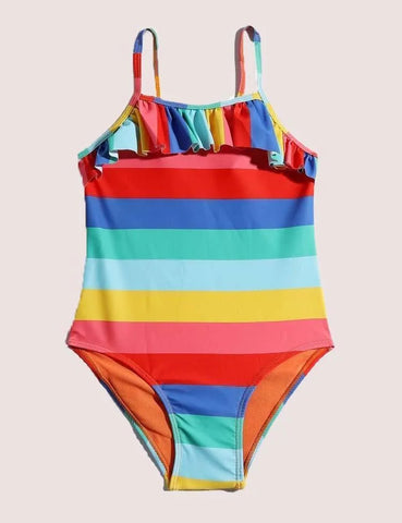 Rainbow Striped Swimsuit - Mini Taylor