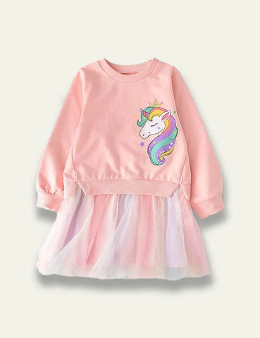 Rainbow Tulle Skirt Unicorn Sweatshirt - Mini Taylor