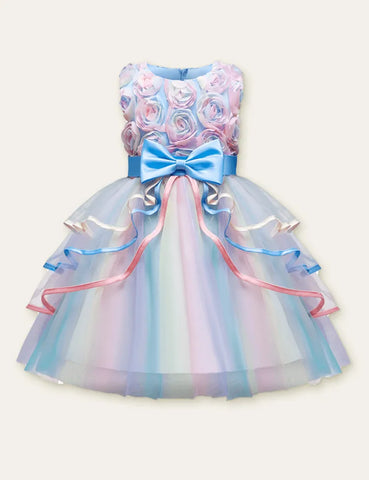 Rose Dream Bow Mesh Party Dress - Mini Taylor