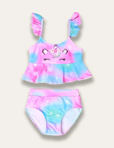 Ruffled Colorful Unicorn Swimsuit - Mini Taylor