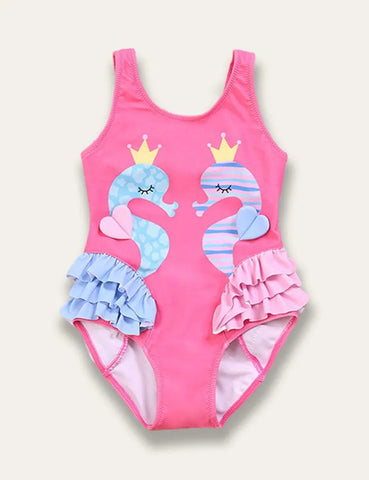 Ruffled Flamingo Print Swimsuit - Mini Taylor