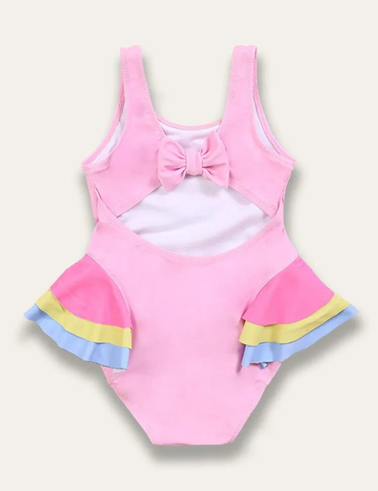 Ruffled Flamingo Print Swimsuit - Mini Taylor