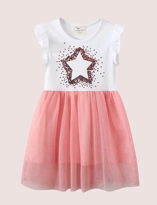 Sequined Star Mesh Dress - Mini Taylor
