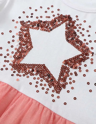 Sequined Star Mesh Dress - Mini Taylor