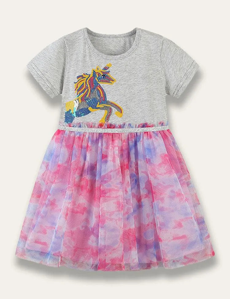 Sequined Unicorn Tulle Dress - Mini Taylor