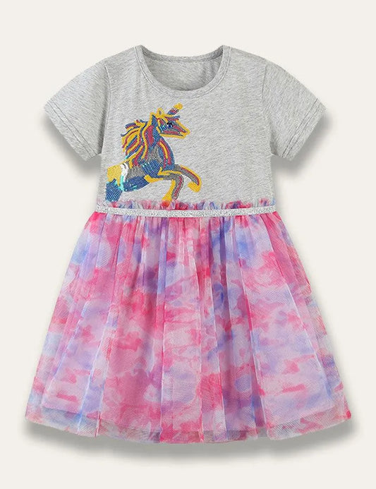Sequined Unicorn Tulle Dress - Mini Taylor
