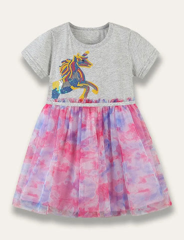 Sequined Unicorn Tulle Dress - Mini Taylor