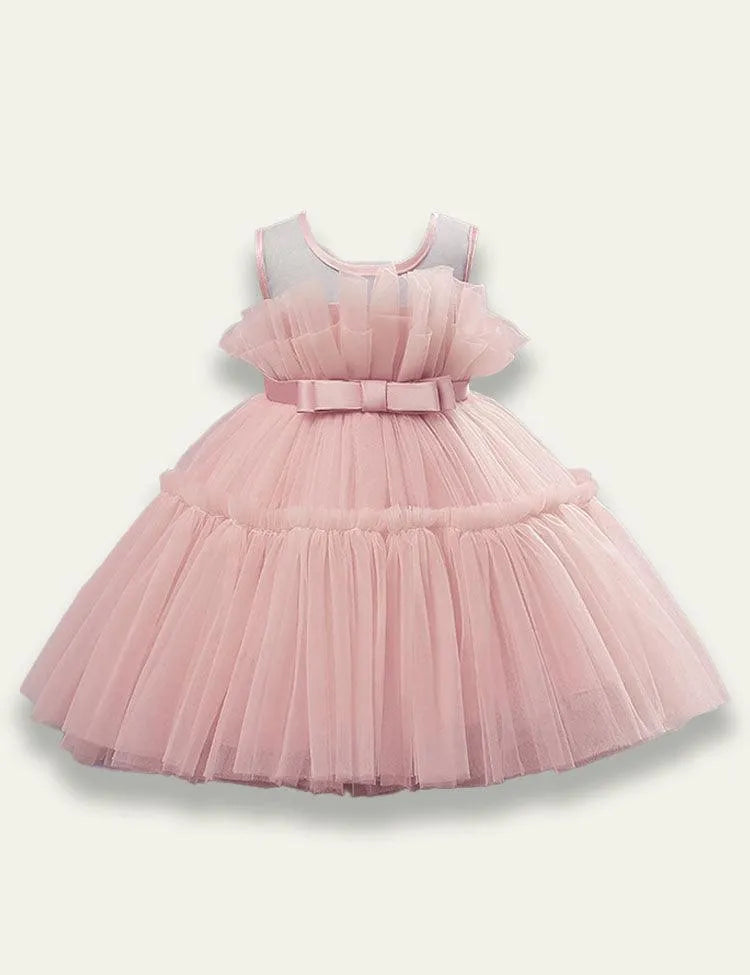 Sleeveless Bow Mesh Party Dress - Mini Taylor