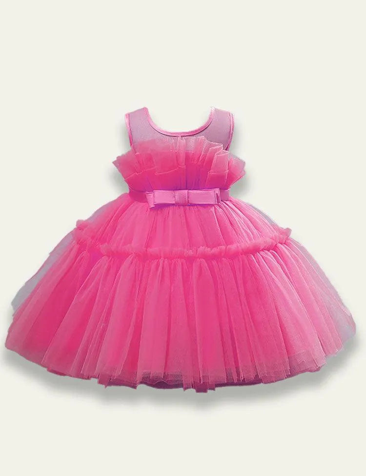 Sleeveless Bow Mesh Party Dress - Mini Taylor