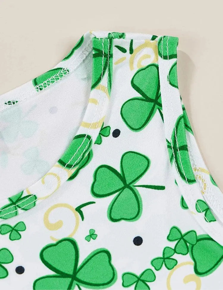 St. Patrick's Day Four-leaf Clover Print Dress - Mini Taylor