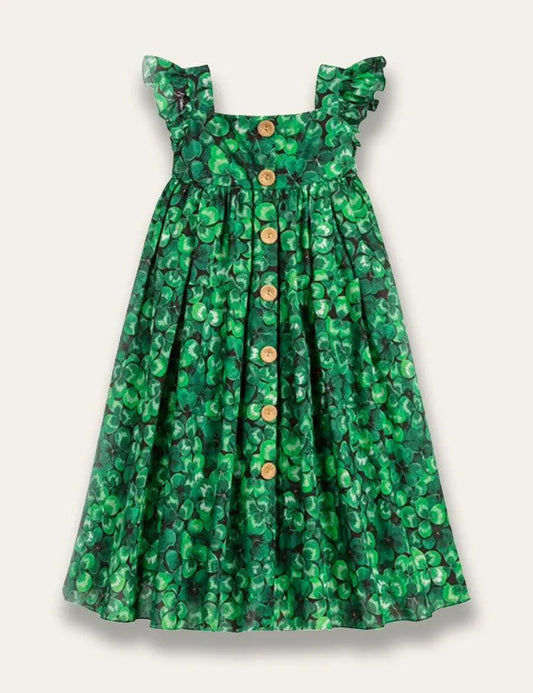 St. Patrick's Day Four-leaf Clover Print Dress - Mini Taylor