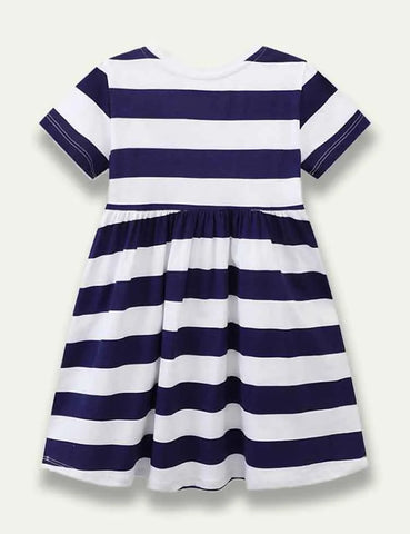 Stripe Flower Sequined Embroidered Dress - Mini Taylor