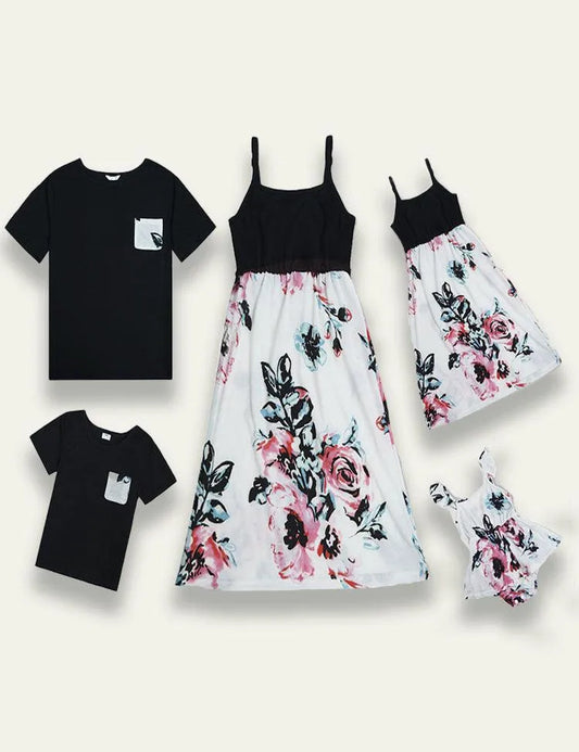 Suspender Printed Family Matching Dress - Mini Taylor
