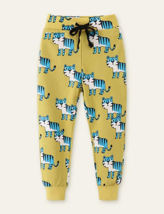 Tiger Cartoon Printed Sweatpants - Mini Taylor