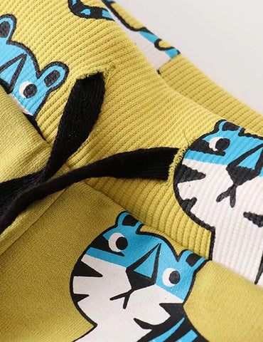 Tiger Cartoon Printed Sweatpants - Mini Taylor