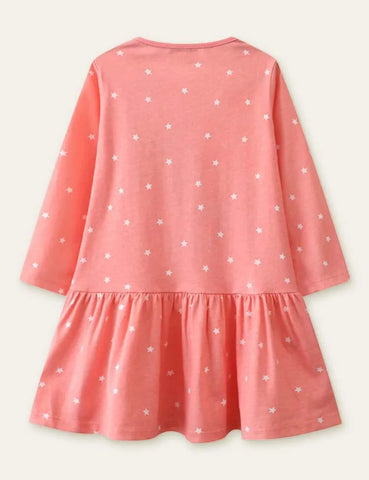 Unicorn Appliqué Long Sleeve Dress - Mini Taylor