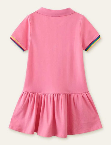 Unicorn Embroidered Polo Dress - Mini Taylor