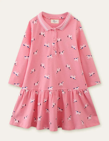 Unicorn Full Printed Long Sleeve Dress - Mini Taylor